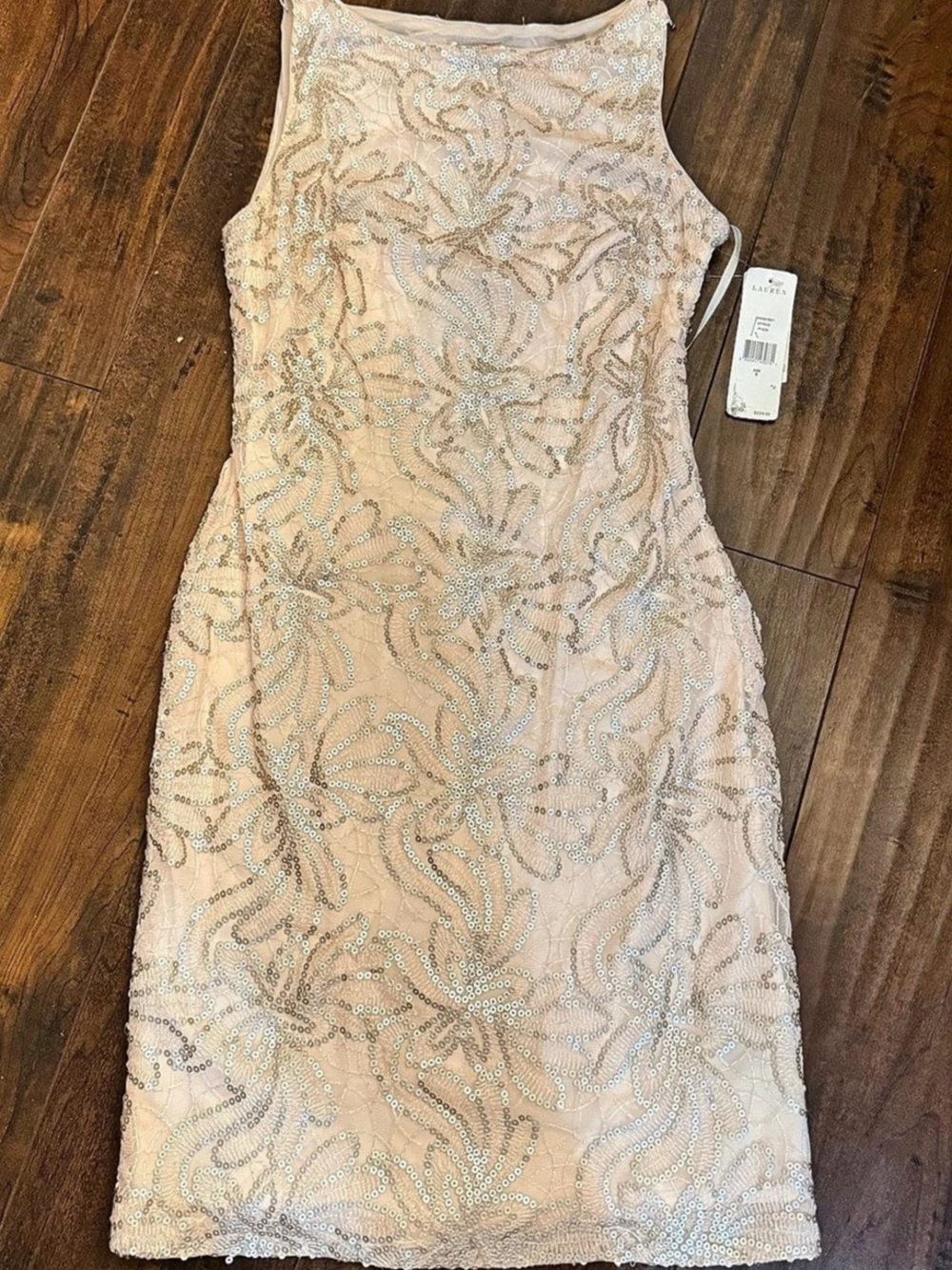 Lauren Ralph Lauren Sequin Mini Dress in Pink Size 6 NWT